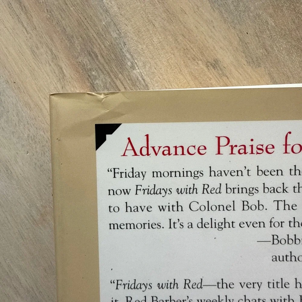 Fridays with Red Book Simon &‎ Schuster Tan Hardcover First Edition 1993 signed